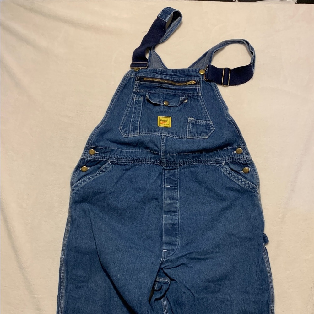 Work N Sport Men’s Bib Overalls Size 40x30 Jeans Carpenter